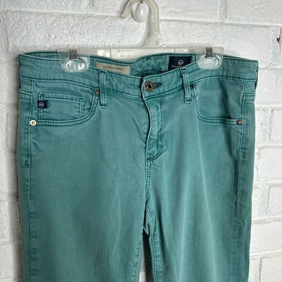 AG Adriano Goldshmied The Stevie Ankle Slim Straight Ankle Teal size 27 - Picture 2 of 5